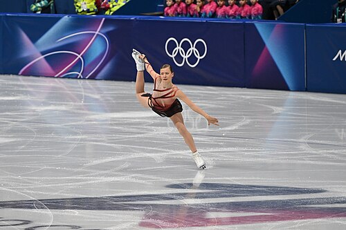 MILAN, ITALY - 19 FEBRUARY 2026: Lorine SCHILD of France compete during the Figure Skating Women Single Skating Free Skating at the Olympic Winter Games Milano Cortina 2026  Milano Ice Skating Arena on February 19, 2026 in Milan, Italy