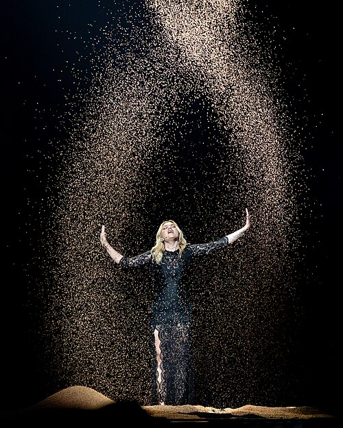 Louane, representing France, performing at Eurovision 2025 in Basel, Switzerland.