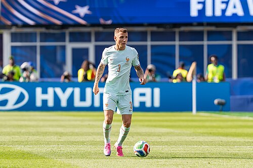Lucas Digne during France v Morocco at the 2026 FIFA World Cup