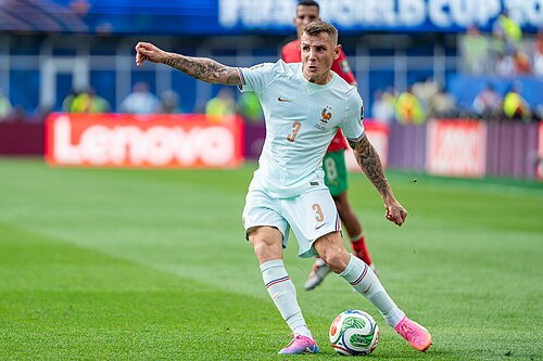 Lucas Digne during France v Morocco at the 2026 FIFA World Cup