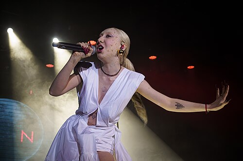 Luna, Polish's representative at the Eurovision Song Contest 2024, during the Preparty organized by Eurovision Spain at the Sala la Riviera