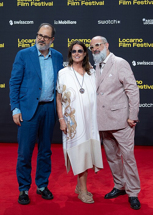 Maja Hoffmann, Giona A. Nazzaro and guest on the red carpet at the 79th Locarno Film Festival 2026