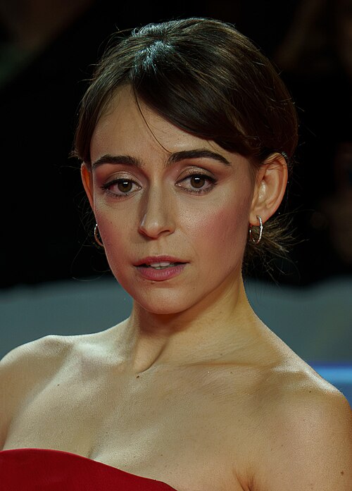 Lucia Caraballo at the Red Carpet of the Malaga 2025 Festival next to Cervantes Theater