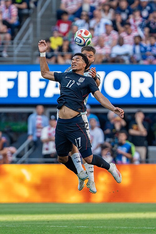 Malik Tillman during Belgium v United States at the 2026 FIFA World Cup