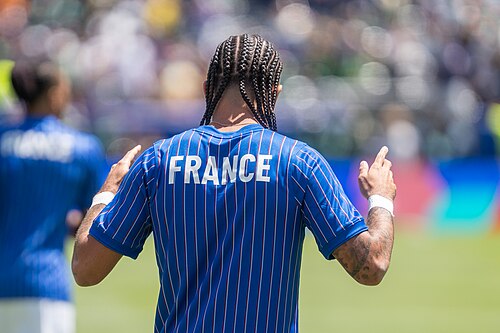 Malo Gusto during France v Senegal on 16 June 2026 at the 2026 FIFA World Cup at NY/NJ Stadium in East Rutherford, NJ