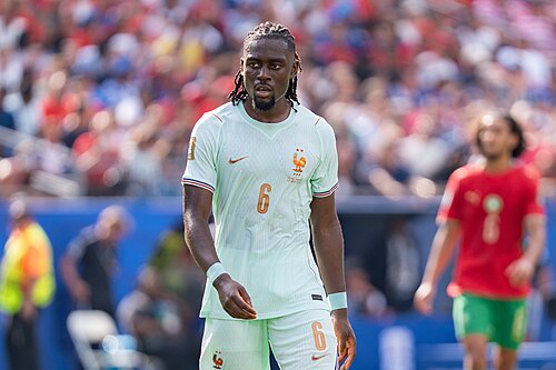 Manu Kone during France v Morocco at the 2026 FIFA World Cup