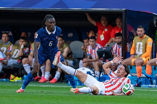 Manu Kone Mauricio during France v Paraguay at the 2026 FIFA World Cup