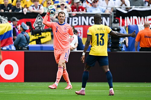 EAST RUTHERFORD, UNITED STATES - June 25: Goalkeeper Manuel Neuer #1 of Germany during the FIFA World Cup 2026 Group E match between Ecuador  and  Germany on June 25, 2026 MetLife Stadium, East Rutherford, New Jersey