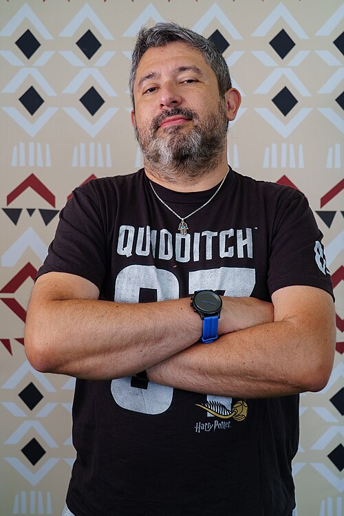 Maor Malul portrait at Wikimania 2025 WikiPortraits Studio