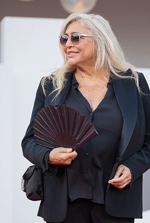 Mara Venier, Presenter and actress, at 82nd Venice International Film Festival in Venice, Italy.