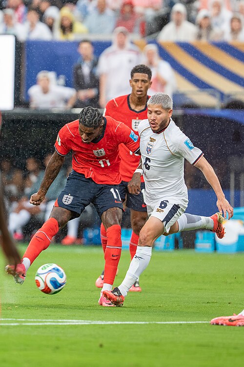 Marcus Rashford Cristian Martinez during England v Panama on 27 June 2026 at the 2026 FIFA World Cup