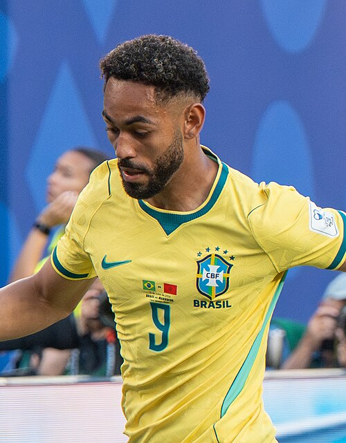Matheus Cunha during Brazil v Morocco on 13 June 2026 at the 2026 FIFA World Cup at NY/NJ Stadium in East Rutherford, NJ