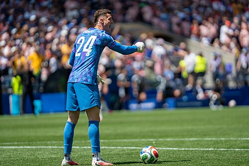Matt Freese during United States v Australia on 19 June 2026 at the 2026 FIFA World Cup