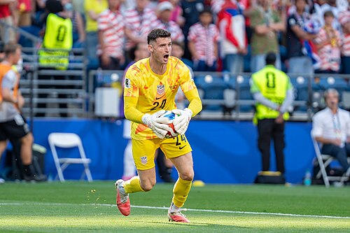 Matt Freese during Belgium v United States at the 2026 FIFA World Cup
