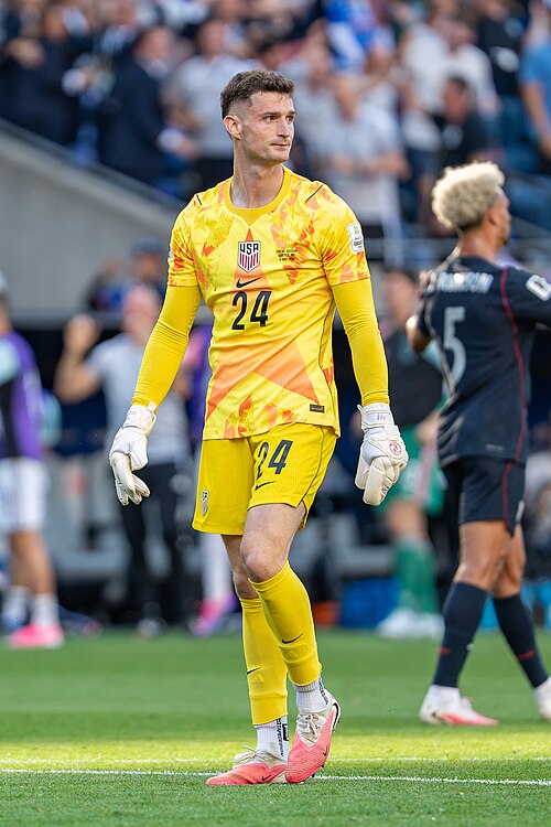 Matt Freese during Belgium v United States at the 2026 FIFA World Cup
