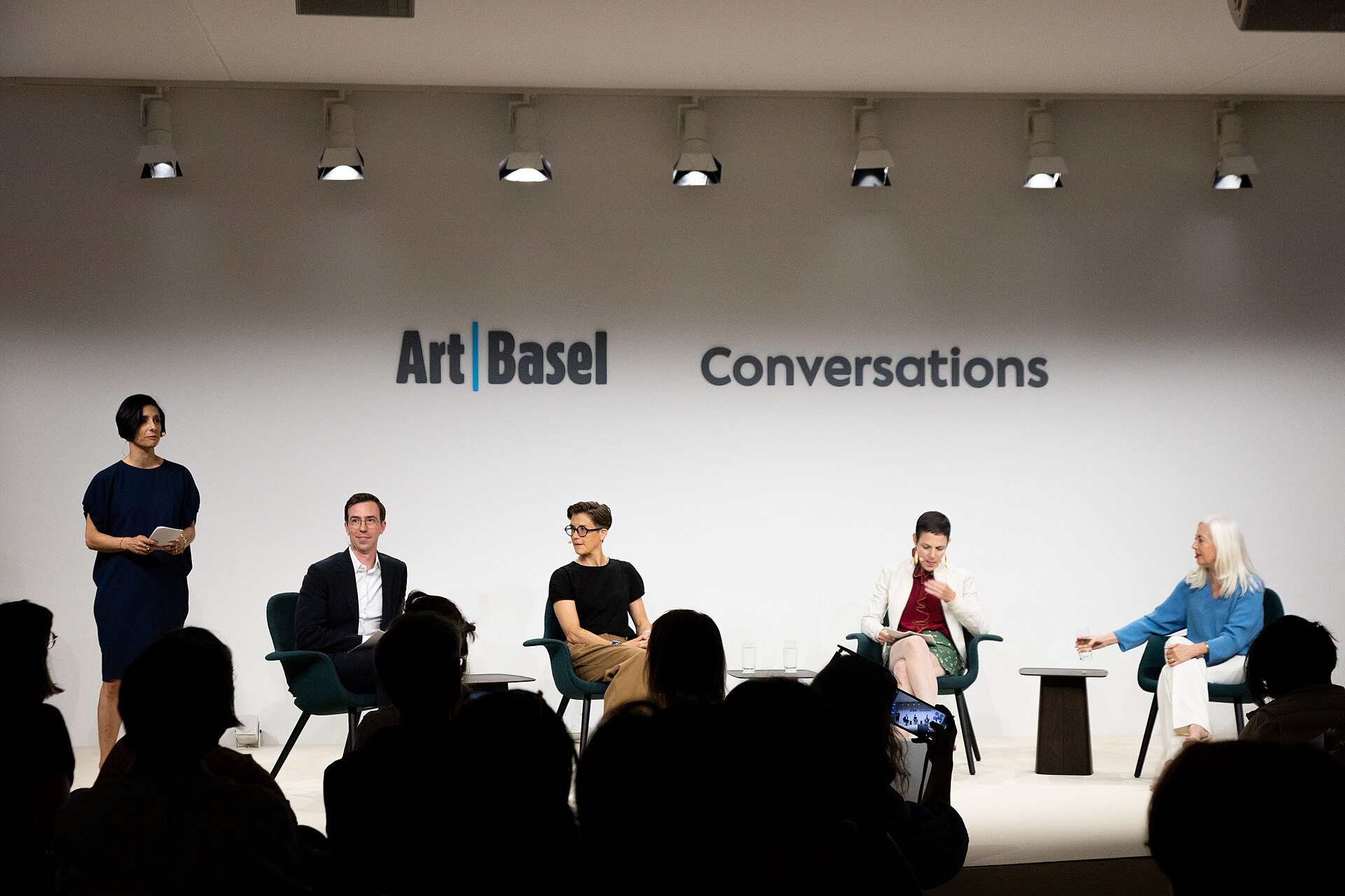 Matthew Newton, Dr. Anne Vieth, Cathérine Hug, and Mary Rozell at the Art Basel international art fair in Basel, Switzerland in June 2025.