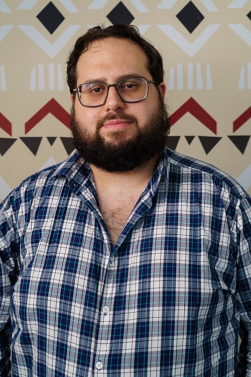 Mauricio Genta portrait at Wikimania 2025 WikiPortraits Studio