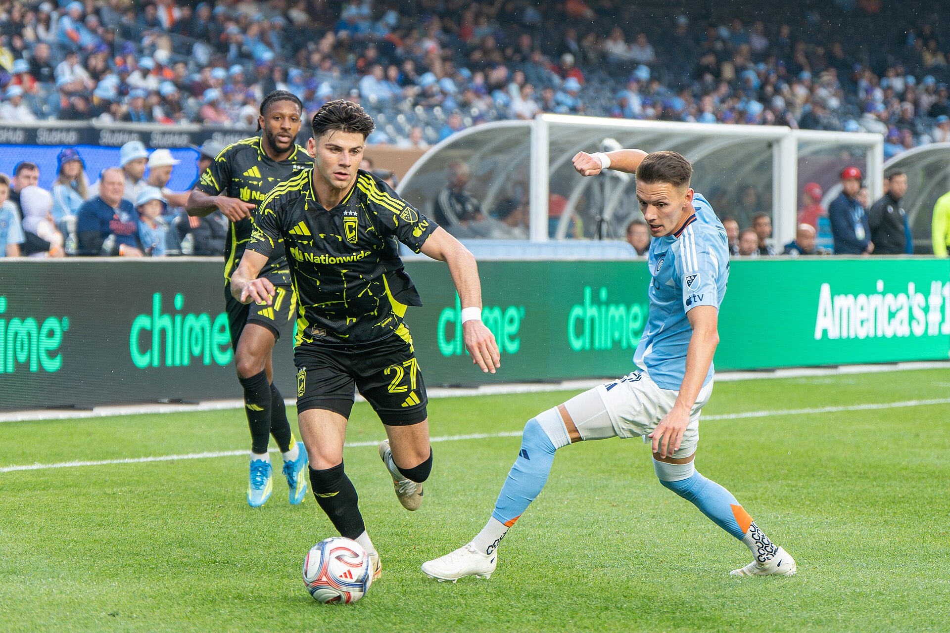 Max Arfsten Hannes Wolf during New York City FC vs Columbus Crew on May 10, 2026