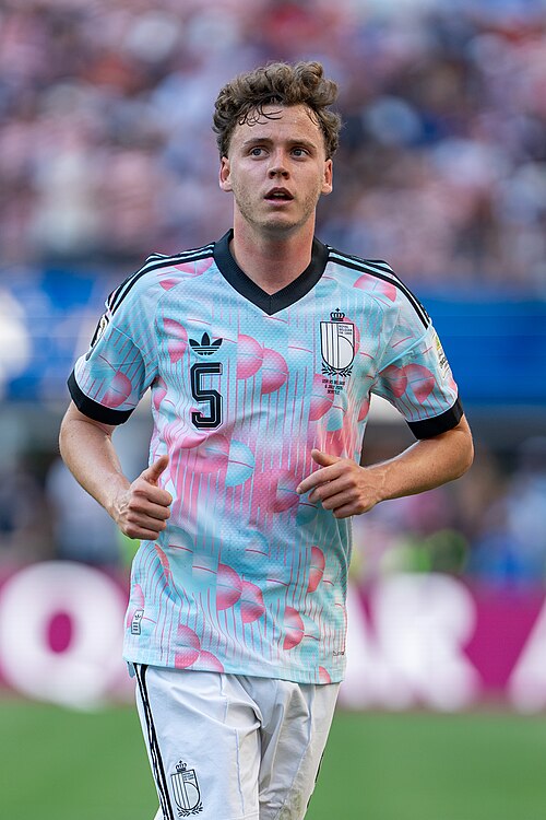 Maxim De Cuyper during Belgium v United States at the 2026 FIFA World Cup