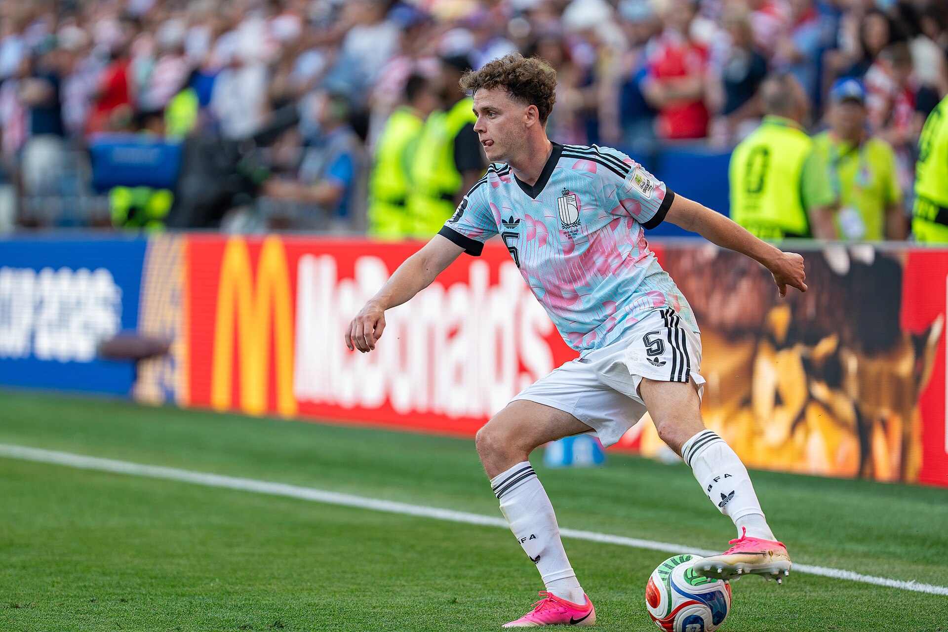 Maxim De Cuyper during Belgium v United States at the 2026 FIFA World Cup