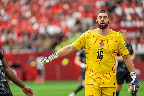 Maxime Crepeau during Canada v Qatar on 18 June 2026 at the 2026 FIFA World Cup
