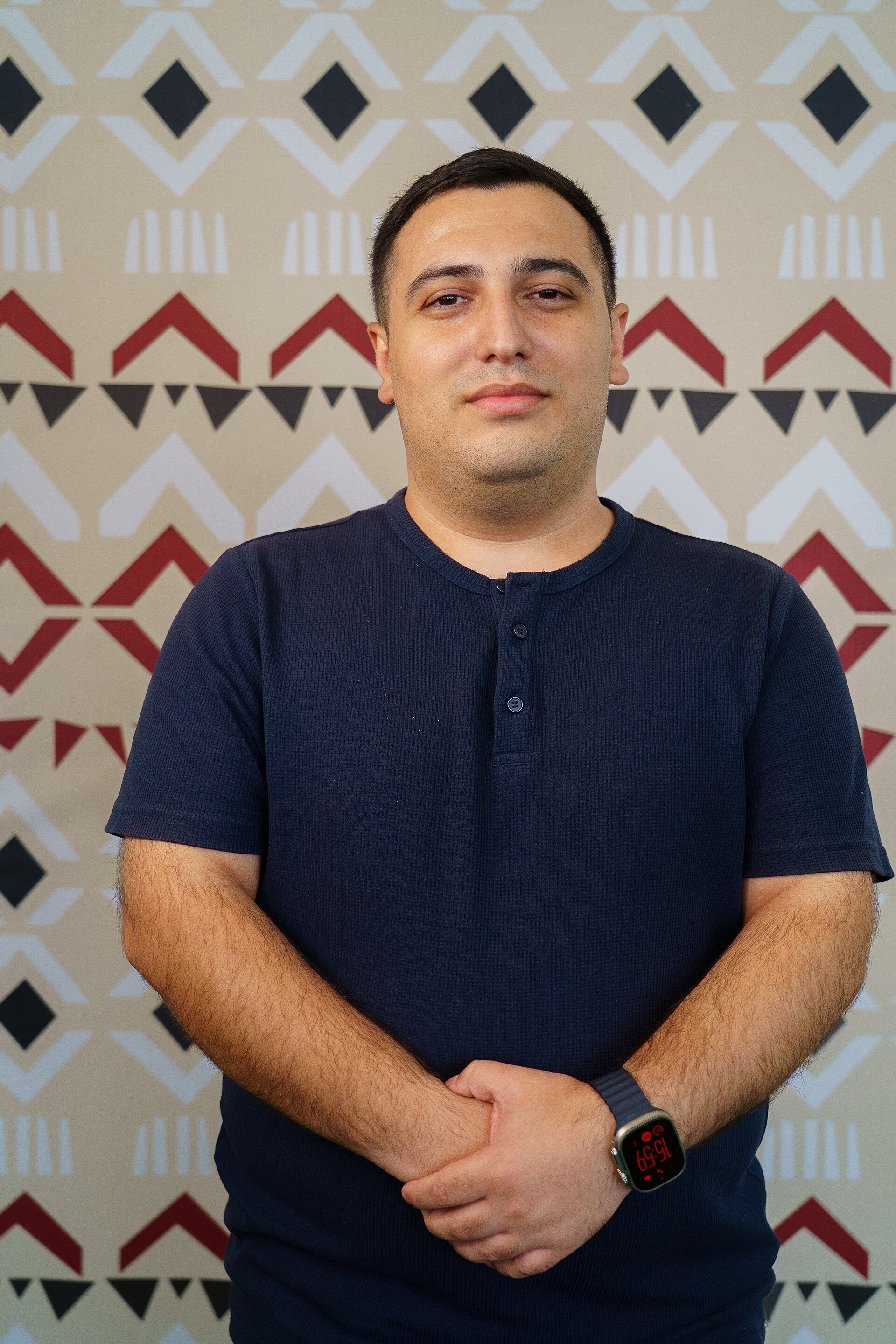Mehman Ibragimov portrait at Wikimania 2025 WikiPortraits Studio