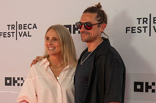 Melanie Archer and Tim Travers Hawkins at the premiere of "American Zoo" at the 25th Tribeca Film Festival in New York City.