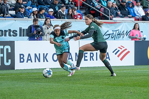Midge Purce Emma Sears during Gotham FC vs Racing Louisville on May 3, 2026