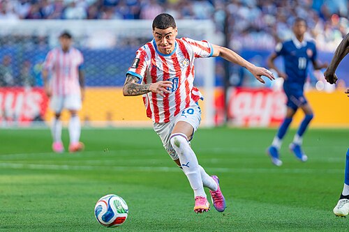 Miguel Almiron during France v Paraguay at the 2026 FIFA World Cup