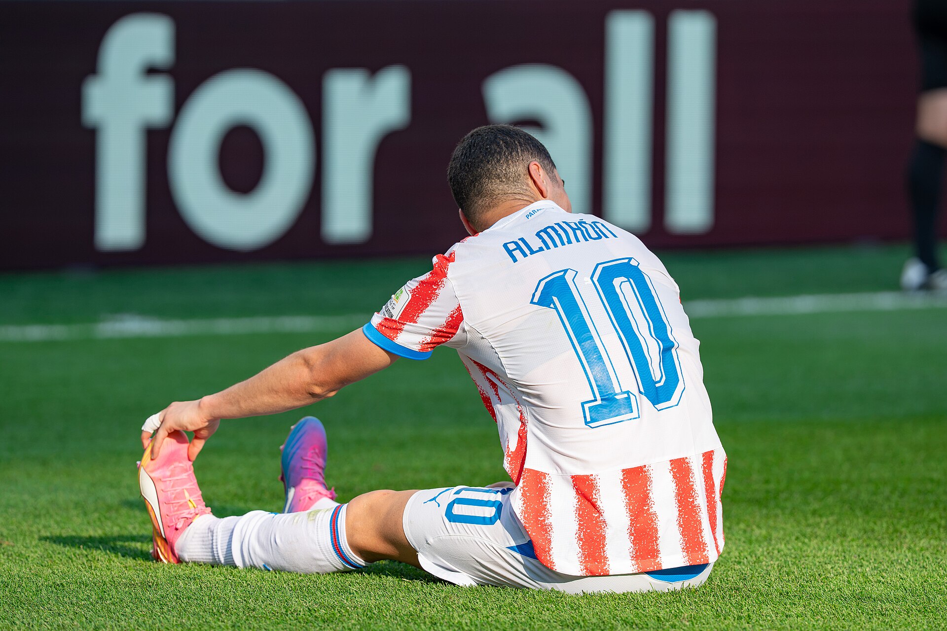 Miguel Almiron during France v Paraguay at the 2026 FIFA World Cup