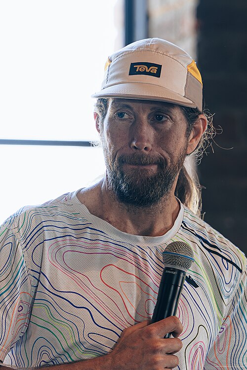 Michael Wardian, marathoner and ultra-marathoner speaking at Dominion Energy Riverrock on May, 16, 2026