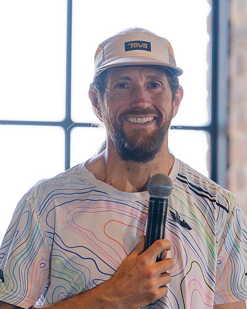 Michael Wardian, marathoner and ultra-marathoner speaking at Dominion Energy Riverrock on May, 16, 2026