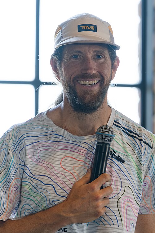 Michael Wardian, marathoner and ultra-marathoner speaking at Dominion Energy Riverrock on May, 16, 2026
