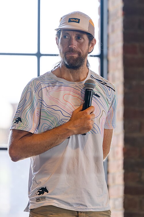 Michael Wardian, marathoner and ultra-marathoner speaking at Dominion Energy Riverrock on May, 16, 2026