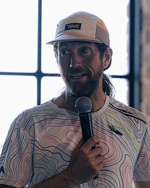 Michael Wardian, marathoner and ultra-marathoner speaking at Dominion Energy Riverrock on May, 16, 2026