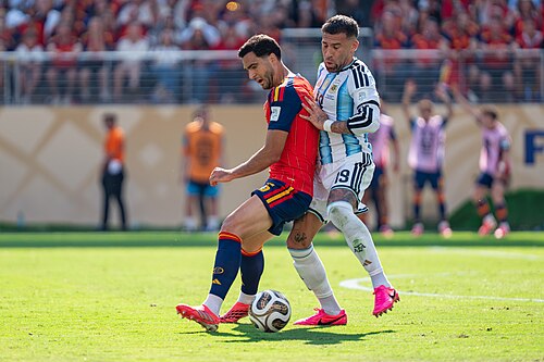 Mikel Merino Nicolas Otamendi during Argentina vs Spain at the 2026 FIFA World Cup Final