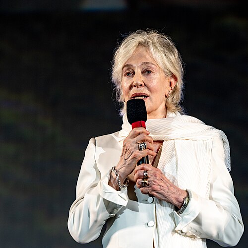 Milena Canonero accepts The Vision Award at the Locarno Film Festival, Switzerland, 10 August 2025