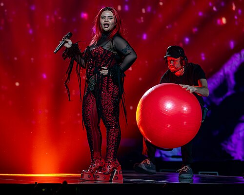 Miriana Conte, representing Malta, performing at Eurovision 2025 in Basel, Switzerland.