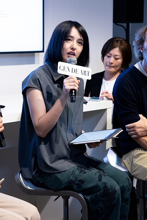Miwa Komatsu, artist, at the Art Basel international art fair in Basel, Switzerland in June 2025.