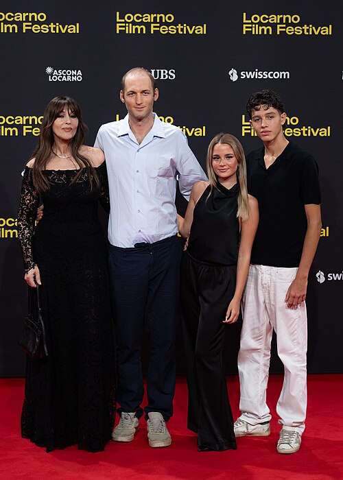 Monica Bellucci, Giovanni Tortorici, Rachele Testagrossa and Salvatore Gallina on the red carpet at the 79th Locarno Film Festival 2026