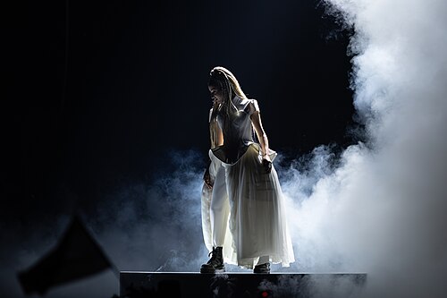 Monroe performing Regarde !, representing France in the 2nd Semi Final of the 2026 Eurovision Song Contest in Vienna