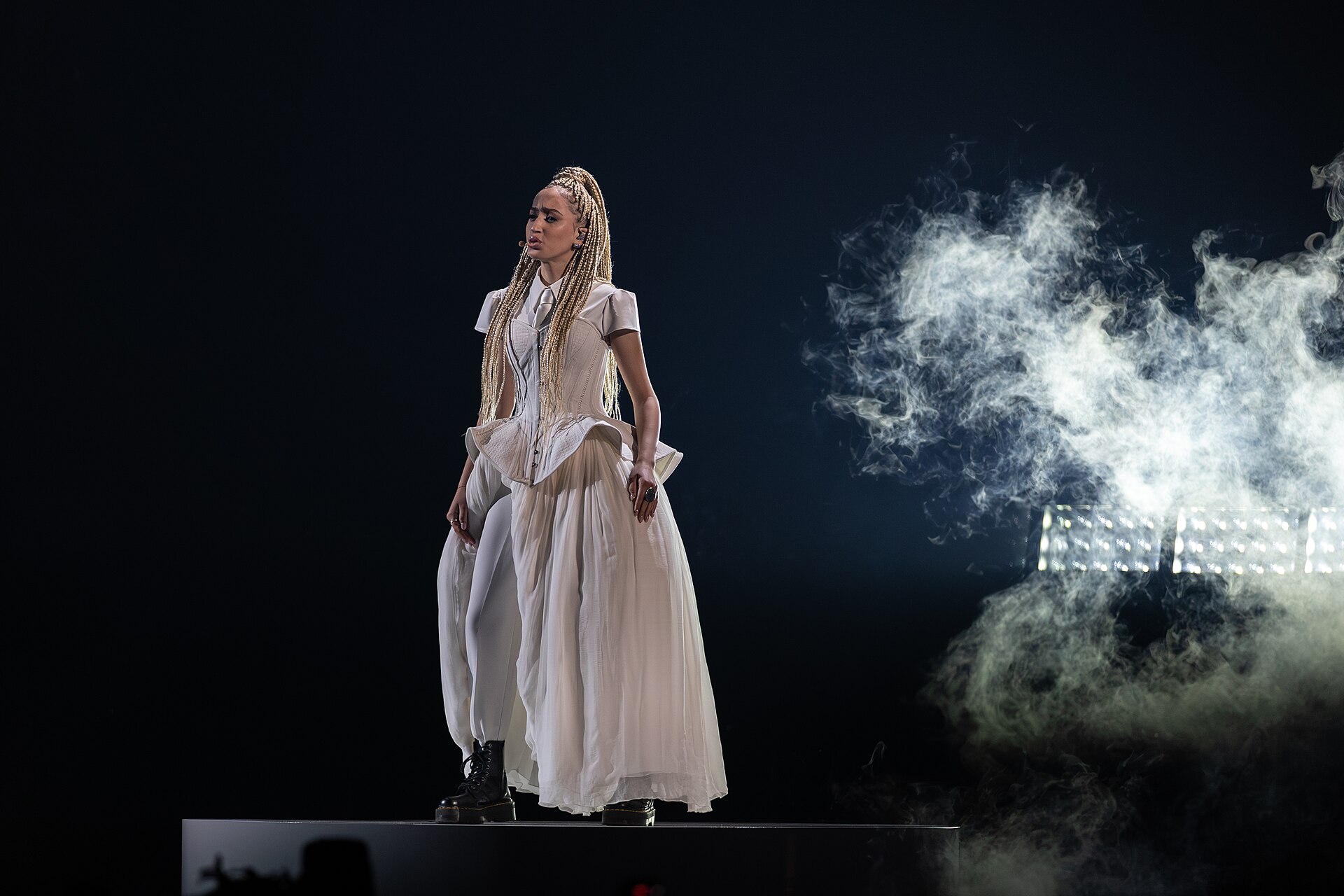 Monroe performing Regarde !, representing France in the 2nd Semi Final of the 2026 Eurovision Song Contest in Vienna