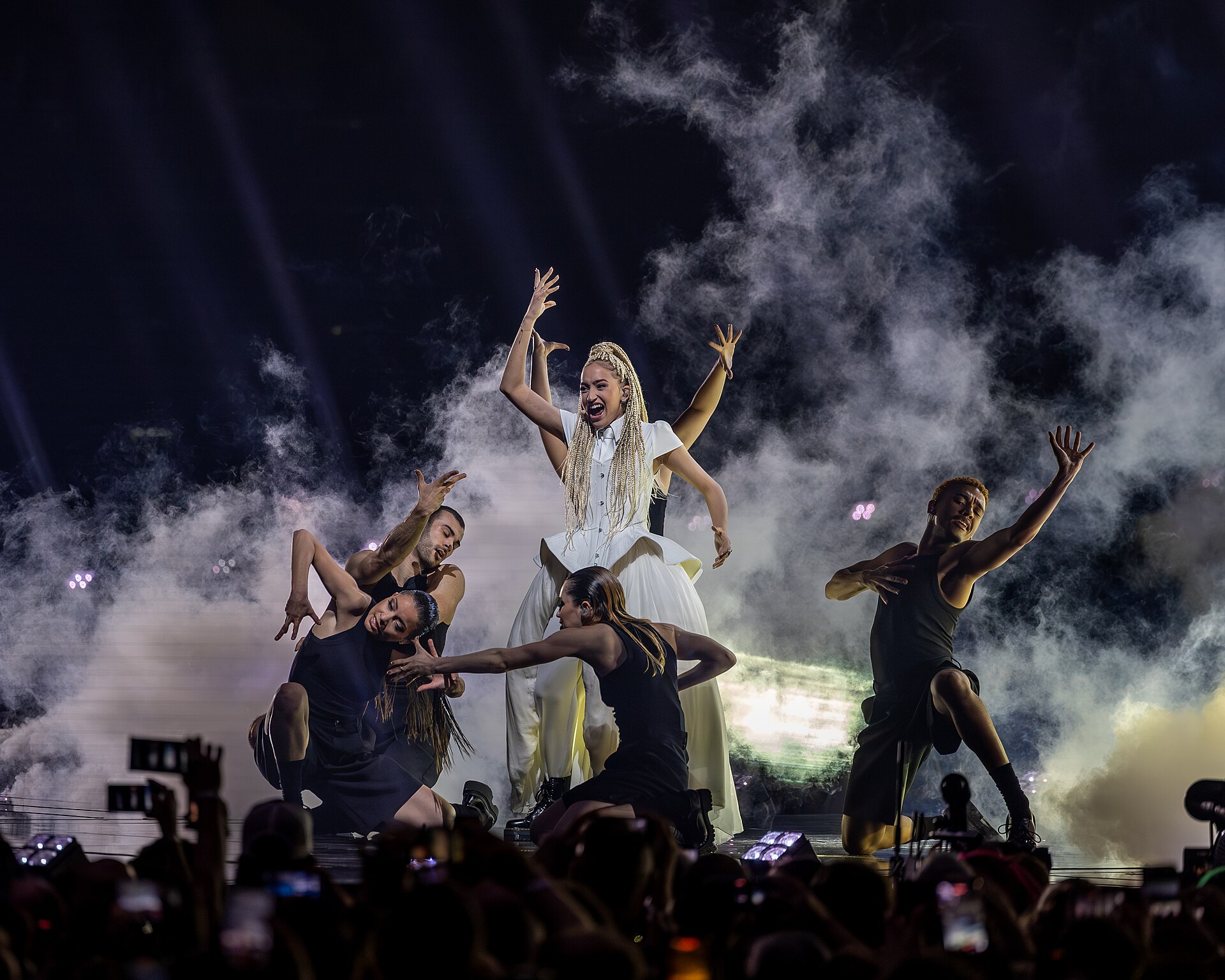 Monroe performing Regarde !, representing France in the 2nd Semi Final of the 2026 Eurovision Song Contest in Vienna