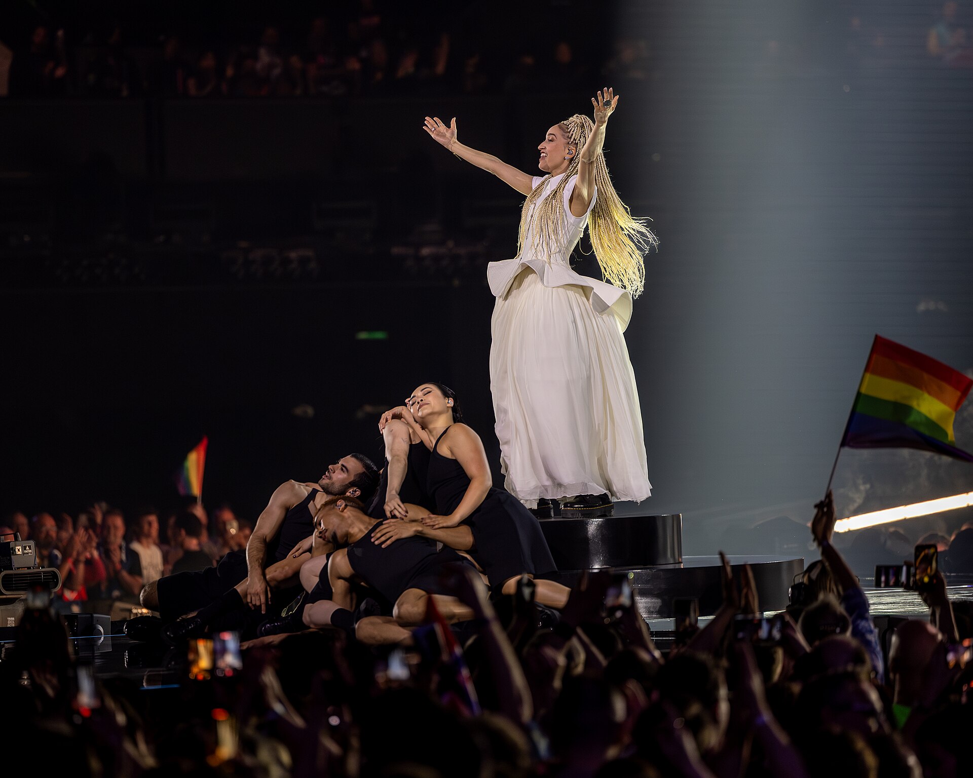 Monroe performing Regarde !, representing France in the 2nd Semi Final of the 2026 Eurovision Song Contest in Vienna