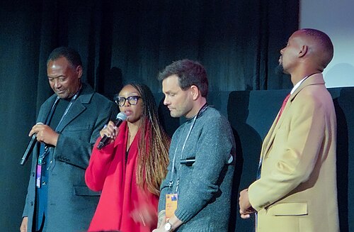 Mr. Mungai, Bea Wangondu, Andrew H. Brown, Njenja at the premiere of Kikuyu Land during the 2026 Sundance Film Festival