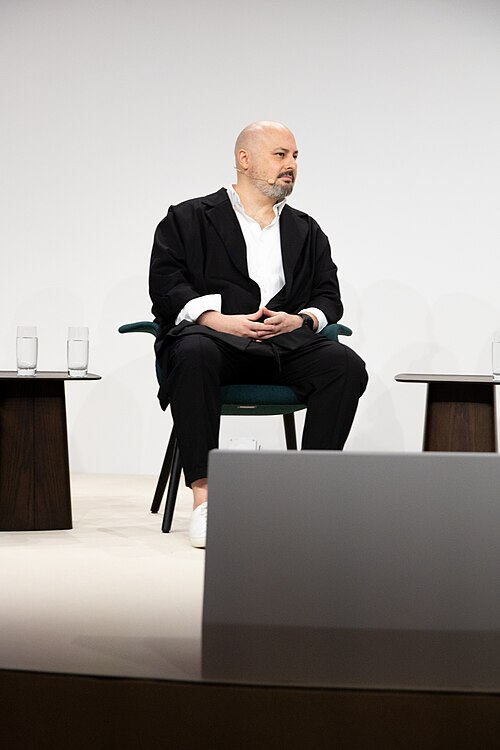 Muhannad Shono, artist, at the Art Basel international art fair in Basel, Switzerland in June 2025.