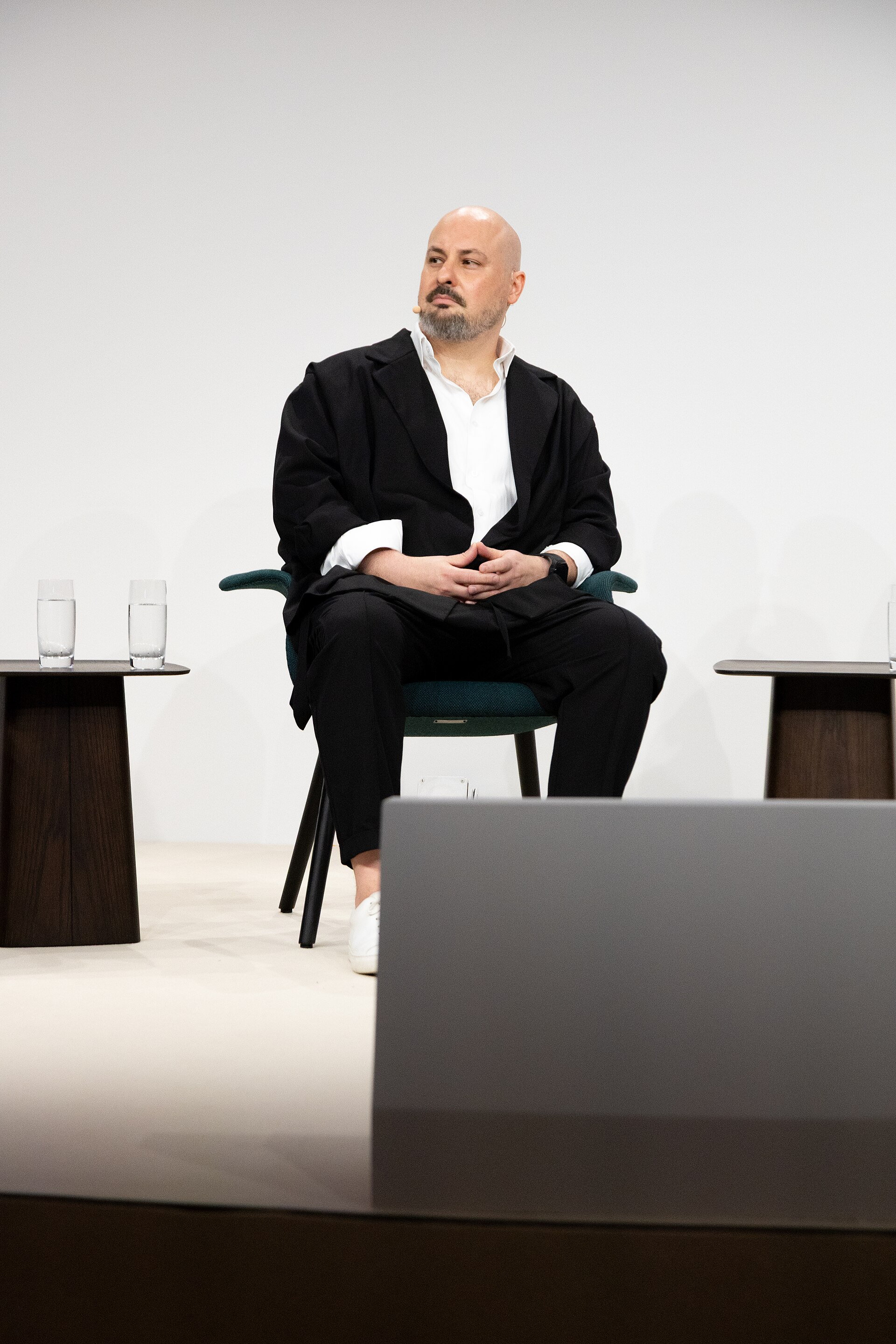 Muhannad Shono, artist, at the Art Basel international art fair in Basel, Switzerland in June 2025.