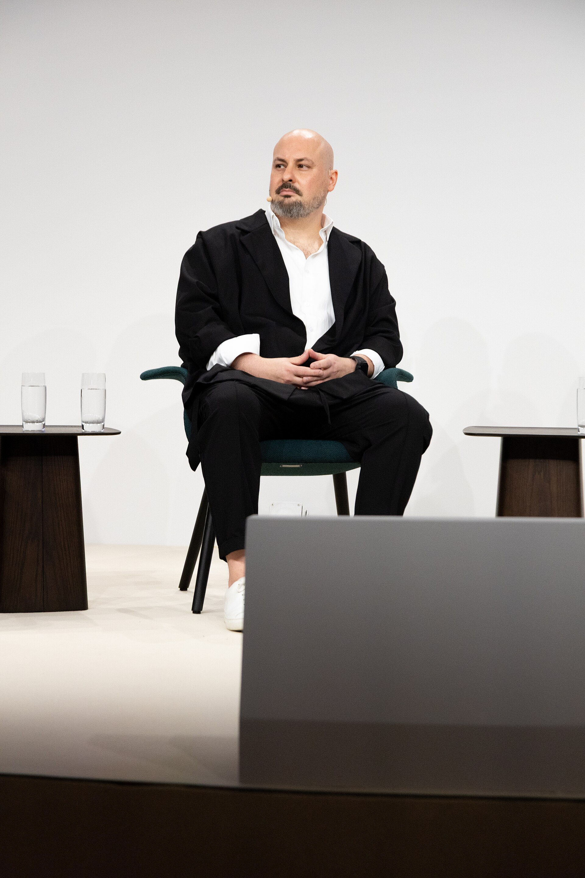 Muhannad Shono, artist, at the Art Basel international art fair in Basel, Switzerland in June 2025.