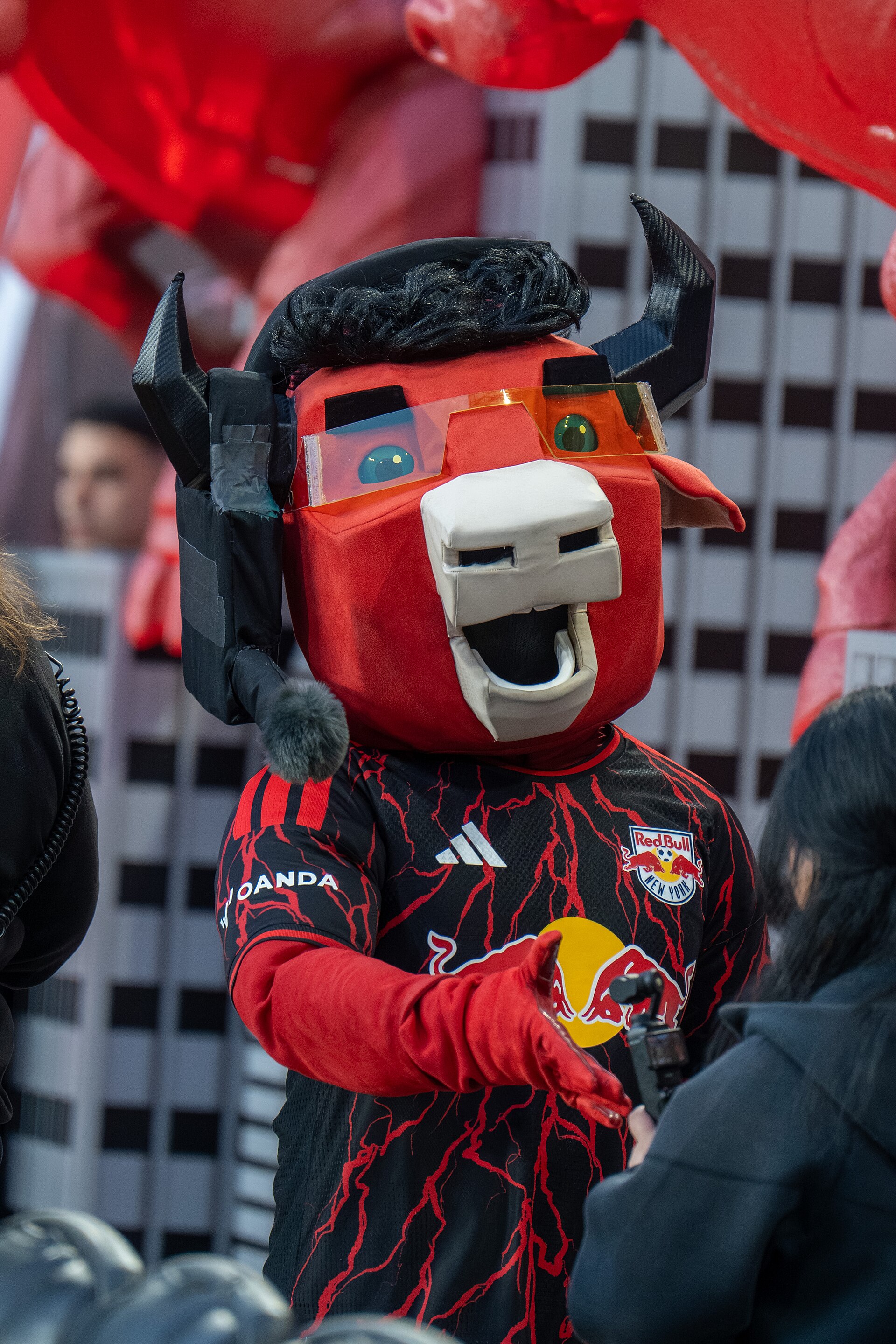 Red Bull mascot during New York Red Bulls vs FC Dallas on May 2, 2026