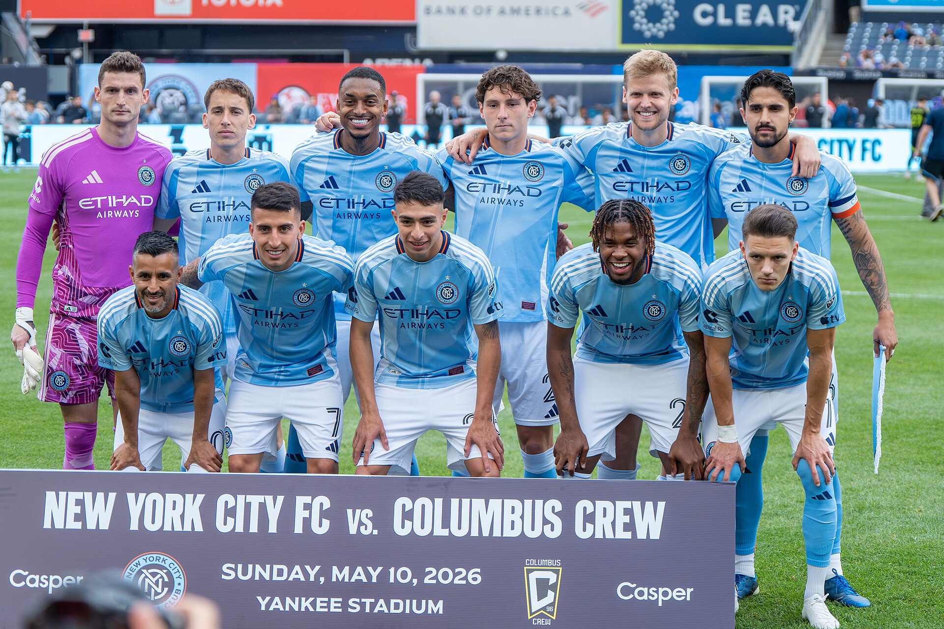 NYCFC Starting XI during New York City FC vs Columbus Crew on May 10, 2026